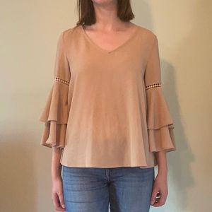 Fashion Magazine Unique Rose Long-Sleeved Blouse (Size S)